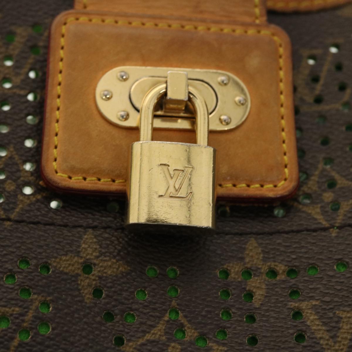 LOUIS VUITTON Monogram Perfo Musette Shoulder Bag Green M95173 LV Auth 40621