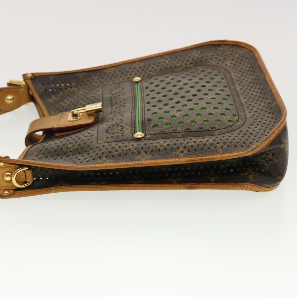 LOUIS VUITTON Monogram Perfo Musette Shoulder Bag Green M95173 LV Auth 40621