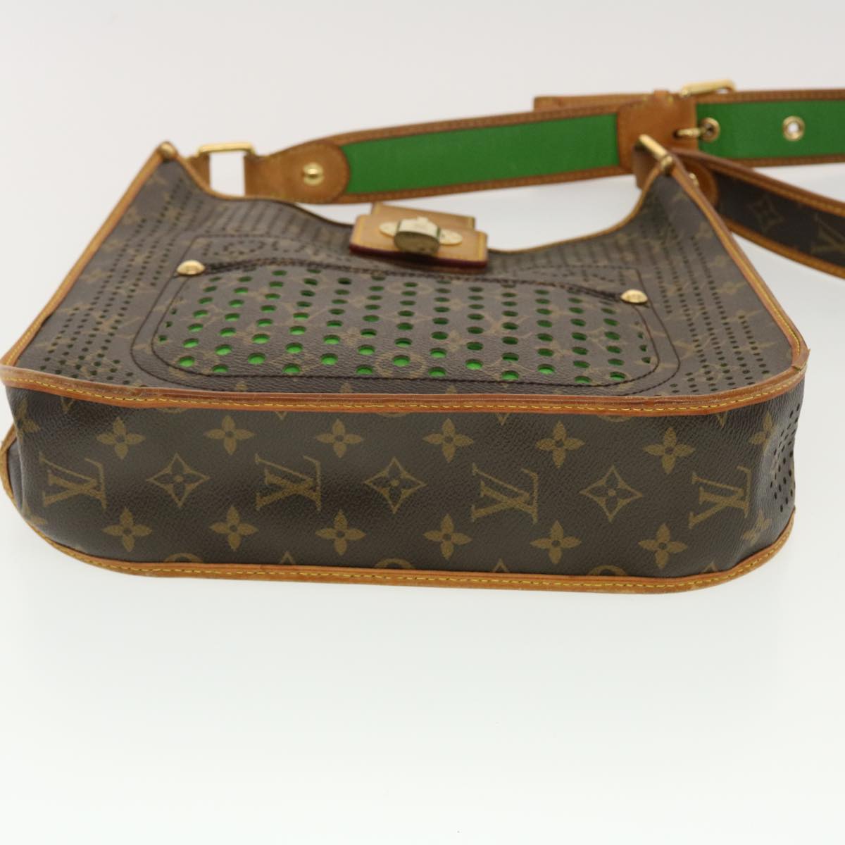 LOUIS VUITTON Monogram Perfo Musette Shoulder Bag Green M95173 LV Auth 40621