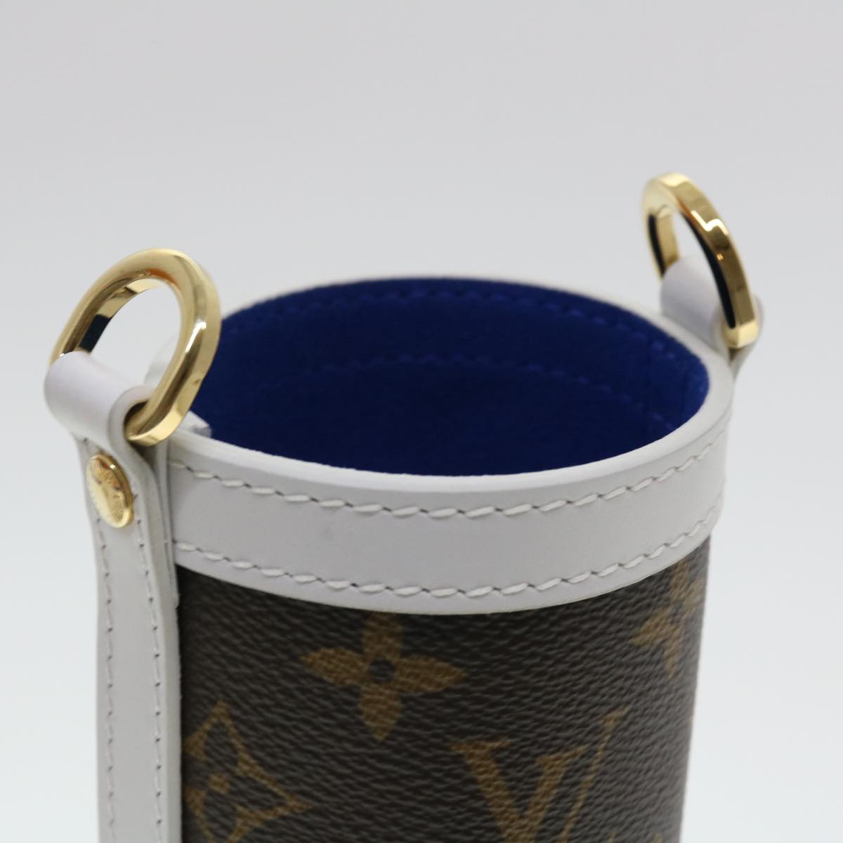 LOUIS VUITTON Monogram NBA FLASK HOLDER Water Bottle Blue Red GI0565 Auth 40703A