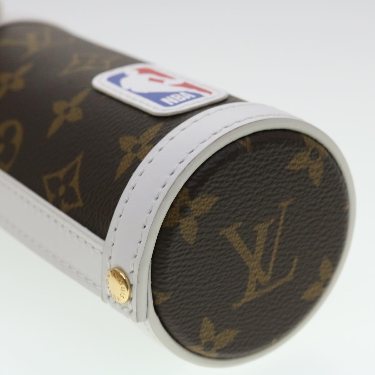 LOUIS VUITTON Monogram NBA FLASK HOLDER Water Bottle Blue Red GI0565 Auth 40703A