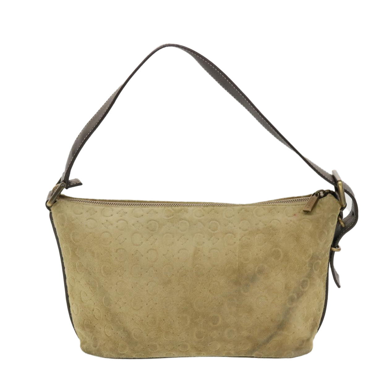 CELINE C Macadam Canvas Shoulder Bag Beige Auth 40751 - 0