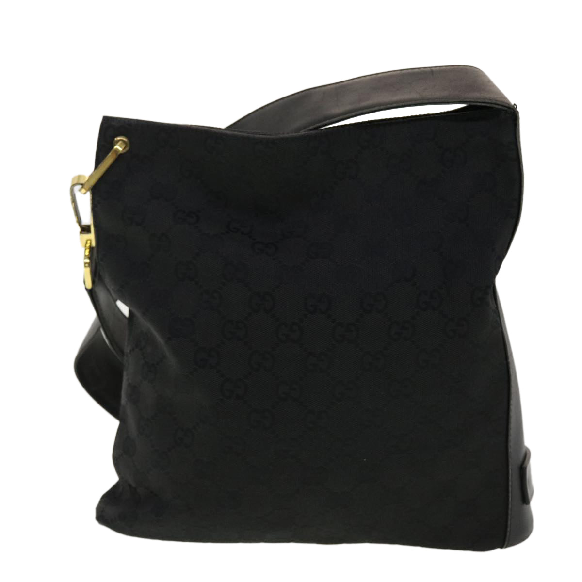 GUCCI GG Canvas Shoulder Bag Black 91761 Auth 40754