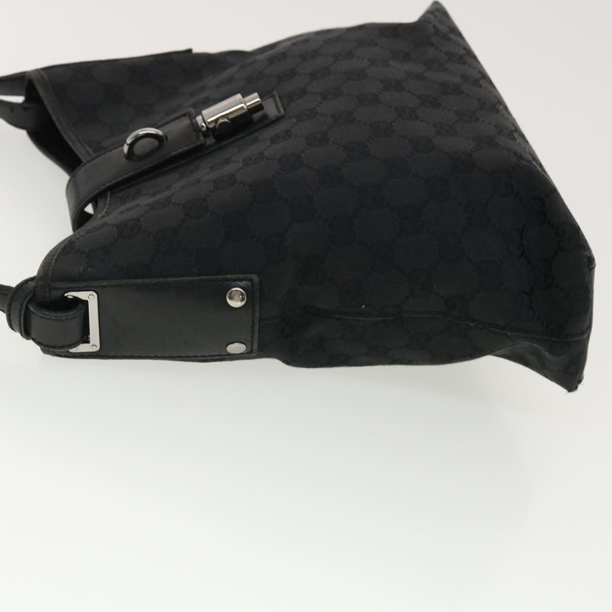 GUCCI GG Canvas Jackie Shoulder Bag Black 110291 Auth 40755