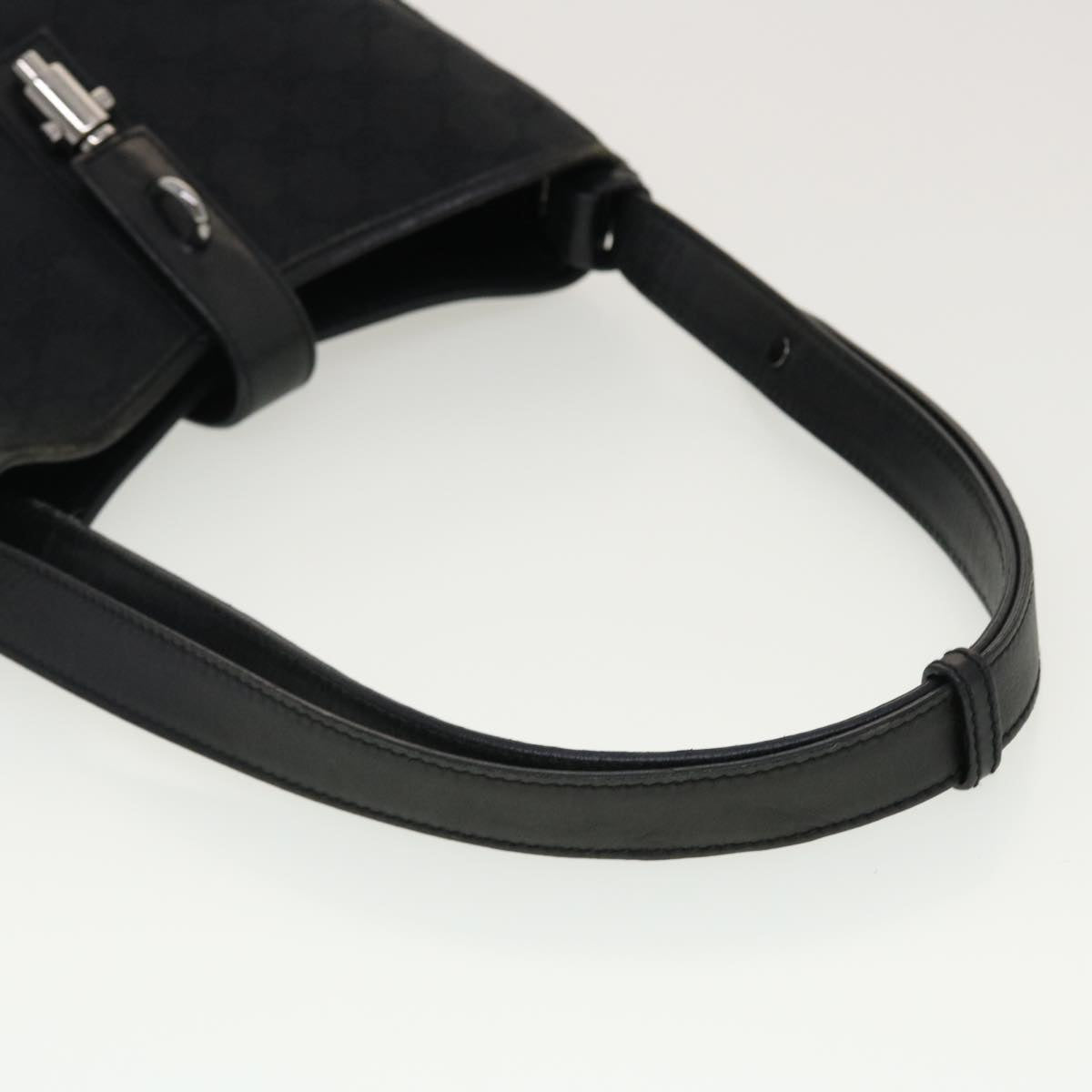 GUCCI GG Canvas Jackie Shoulder Bag Black 110291 Auth 40755