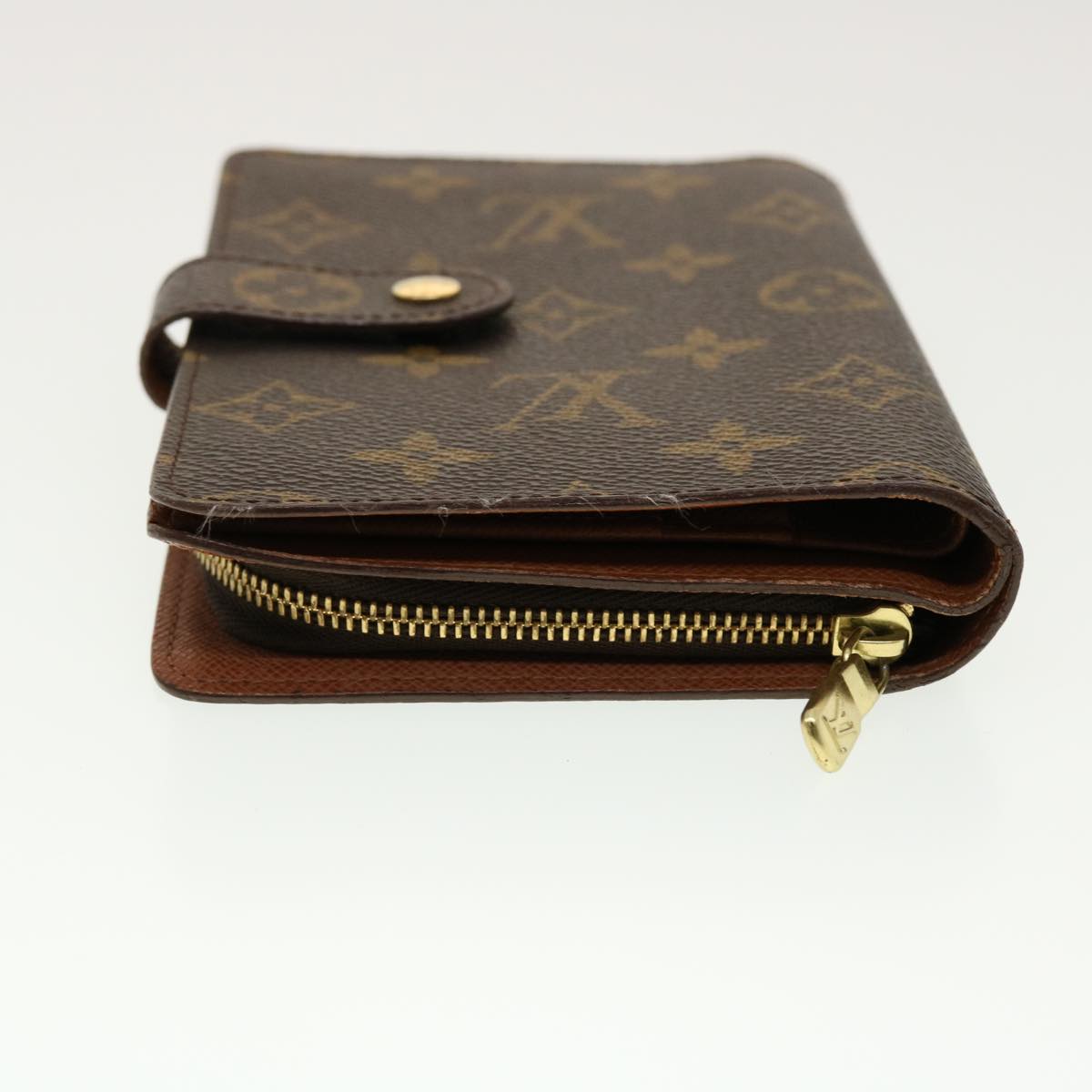 LOUIS VUITTON Monogram Porte Papier Zip Wallet M61207 LV Auth 40786