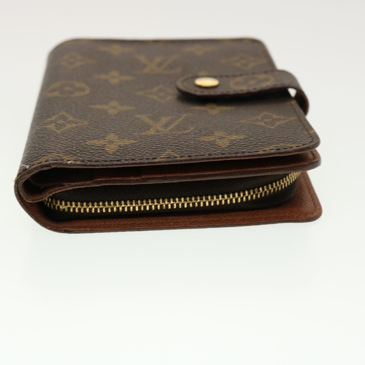 LOUIS VUITTON Monogram Porte Papier Zip Wallet M61207 LV Auth 40786