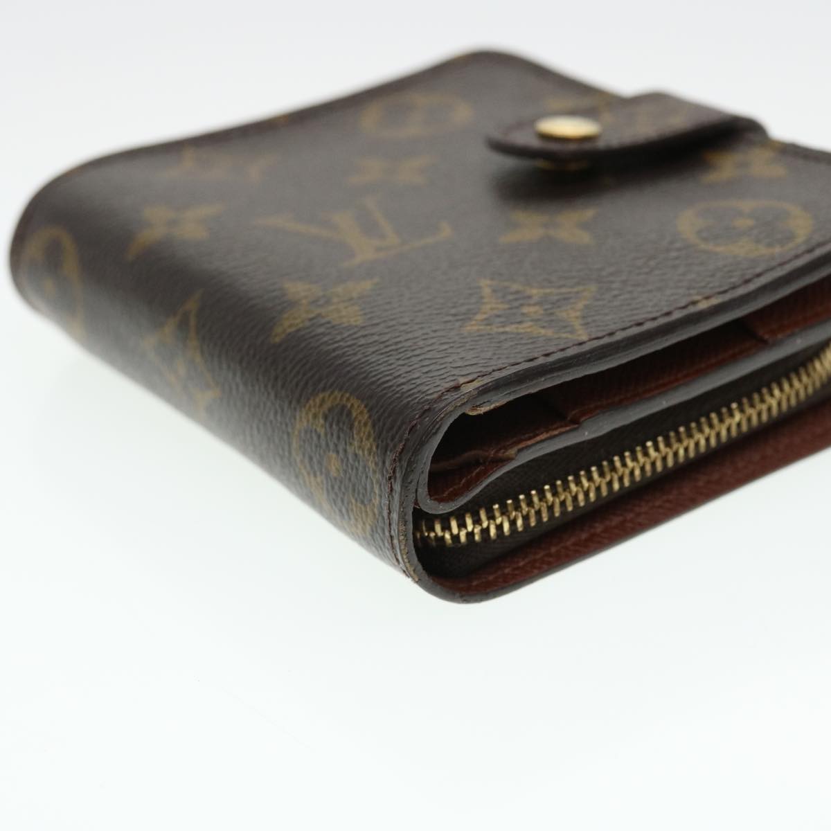 LOUIS VUITTON Monogram Compact Zip Wallet M61667 LV Auth 40850