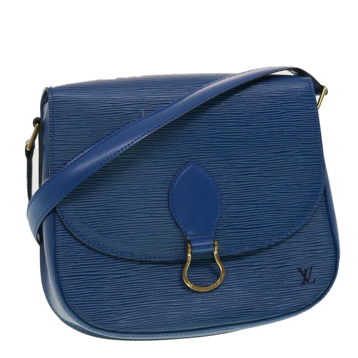 LOUIS VUITTON Epi Saint Cloud GM Shoulder Bag Blue M52195 LV Auth 40856