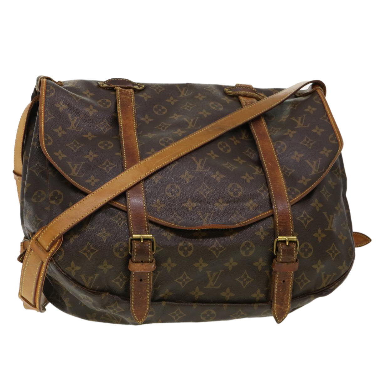 LOUIS VUITTON Monogram Saumur 43 Shoulder Bag M42252 LV Auth 40921