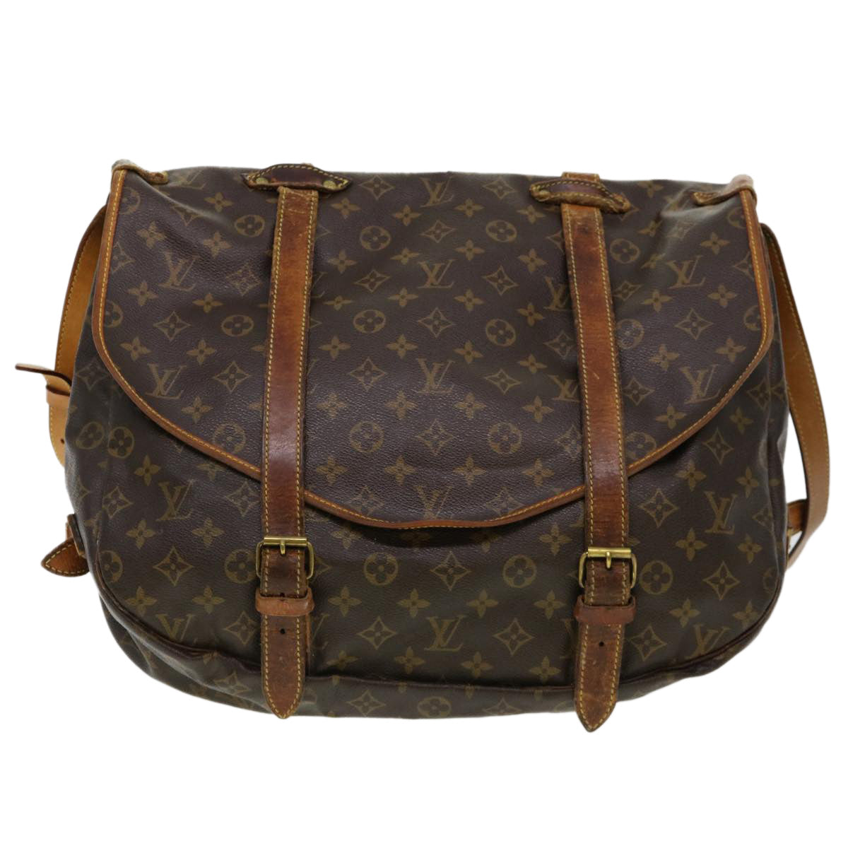 LOUIS VUITTON Monogram Saumur 43 Shoulder Bag M42252 LV Auth 40921