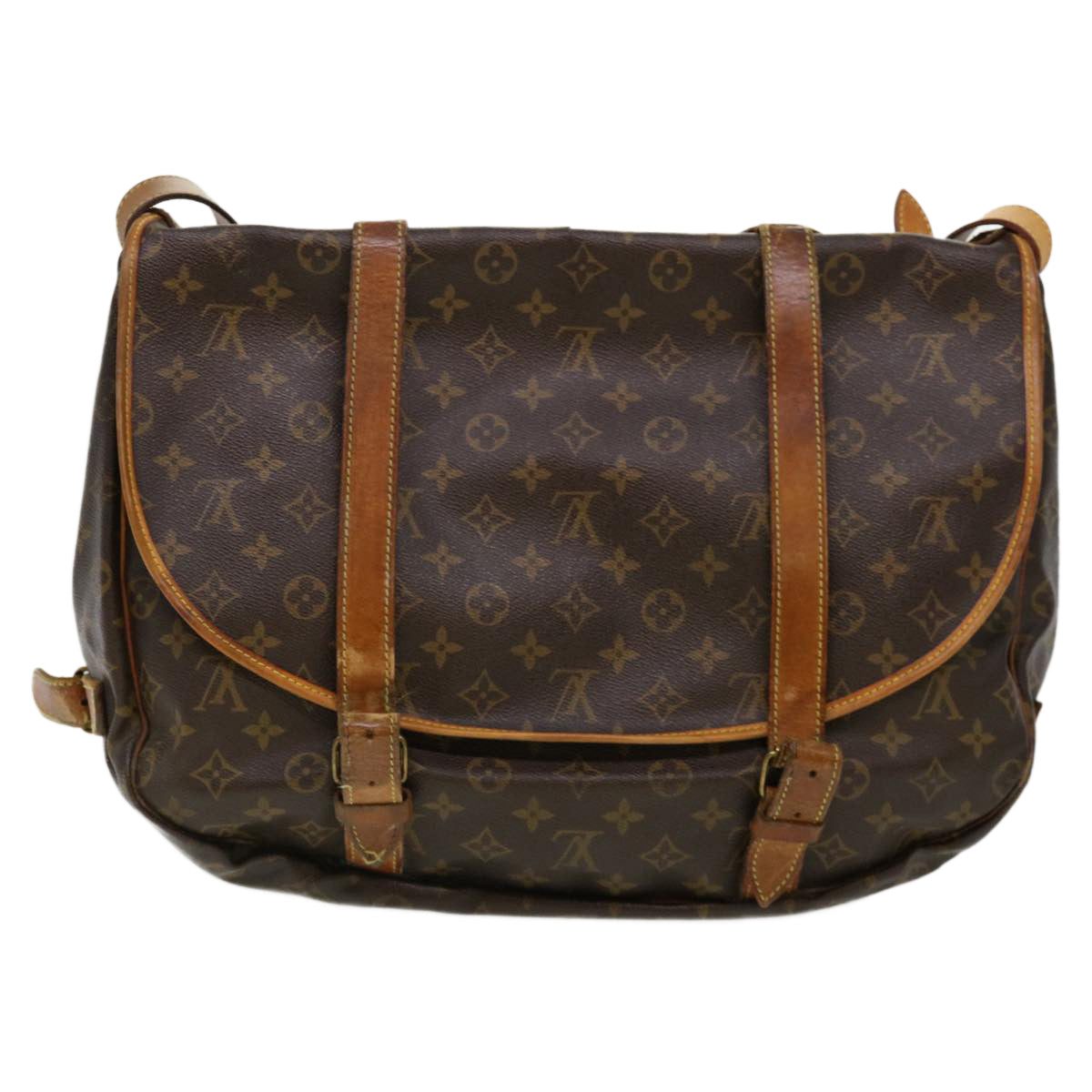 LOUIS VUITTON Monogram Saumur 43 Shoulder Bag M42252 LV Auth 40921