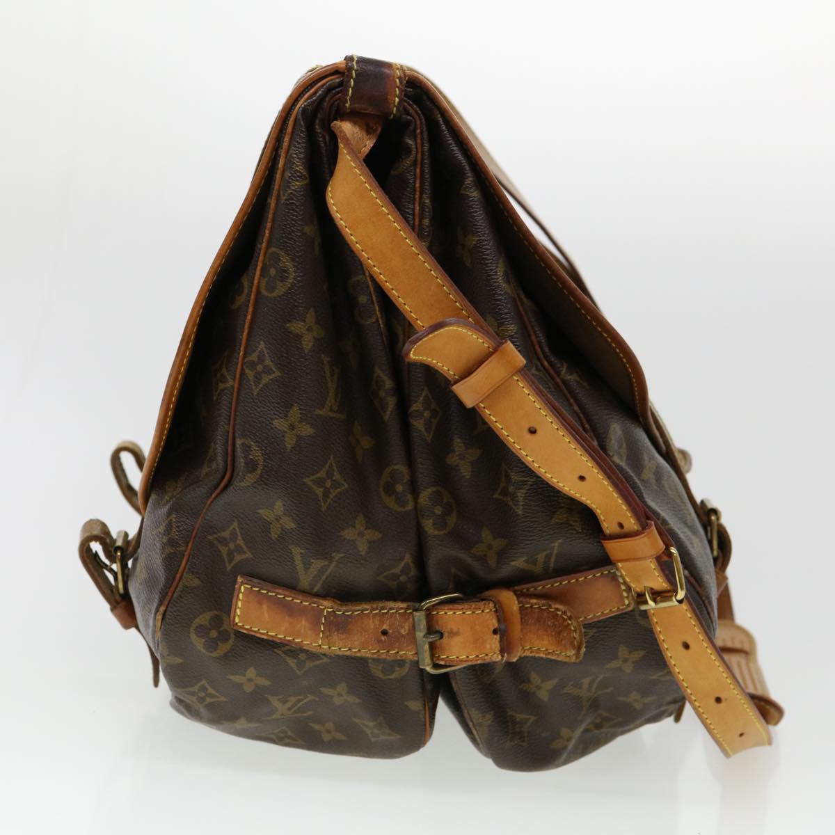 LOUIS VUITTON Monogram Saumur 43 Shoulder Bag M42252 LV Auth 40921