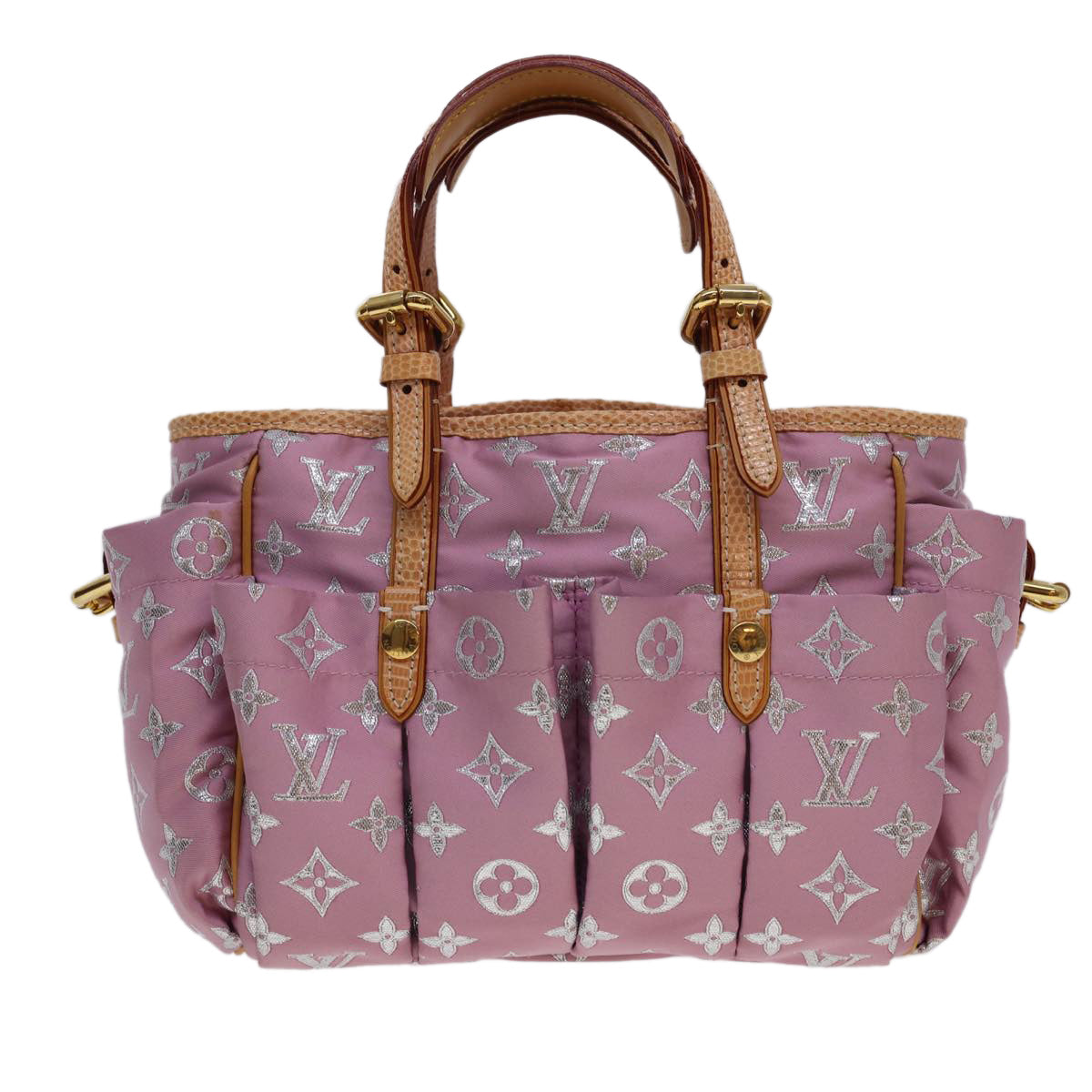 LOUIS VUITTON Monogram Pastel Glitter Cabas GM Hand Bag Satin Pink Auth 40938A - 0