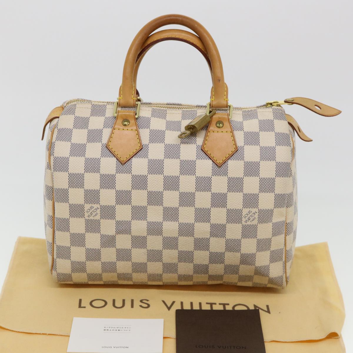 LOUIS VUITTON Damier Azur Speedy 25 Hand Bag N41534 LV Auth 40939