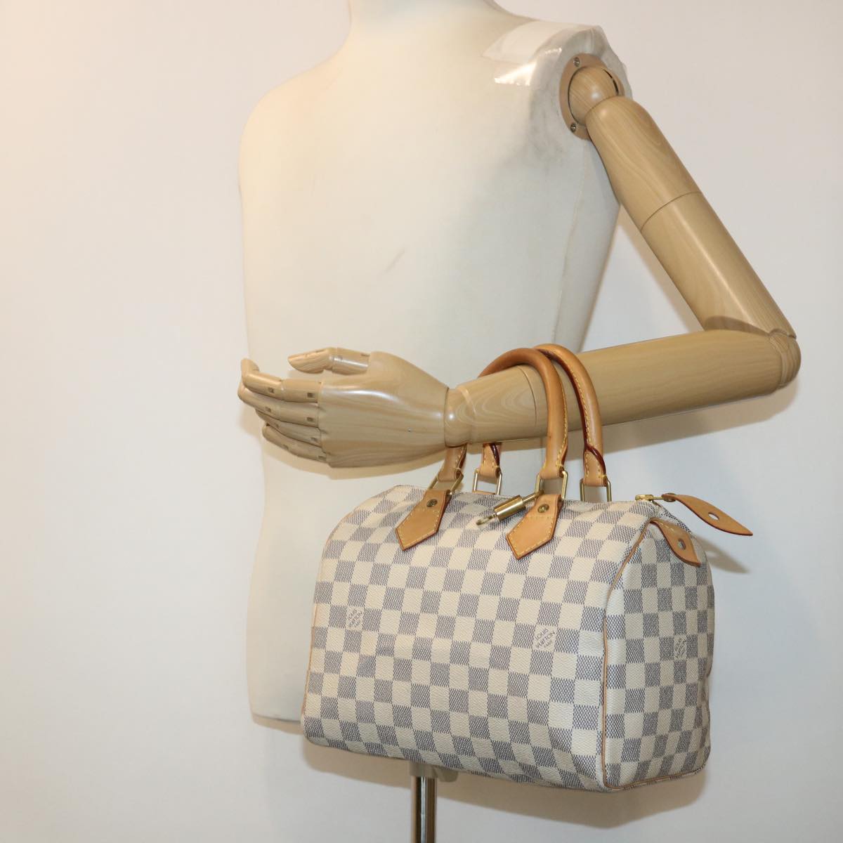 LOUIS VUITTON Damier Azur Speedy 25 Hand Bag N41534 LV Auth 40939