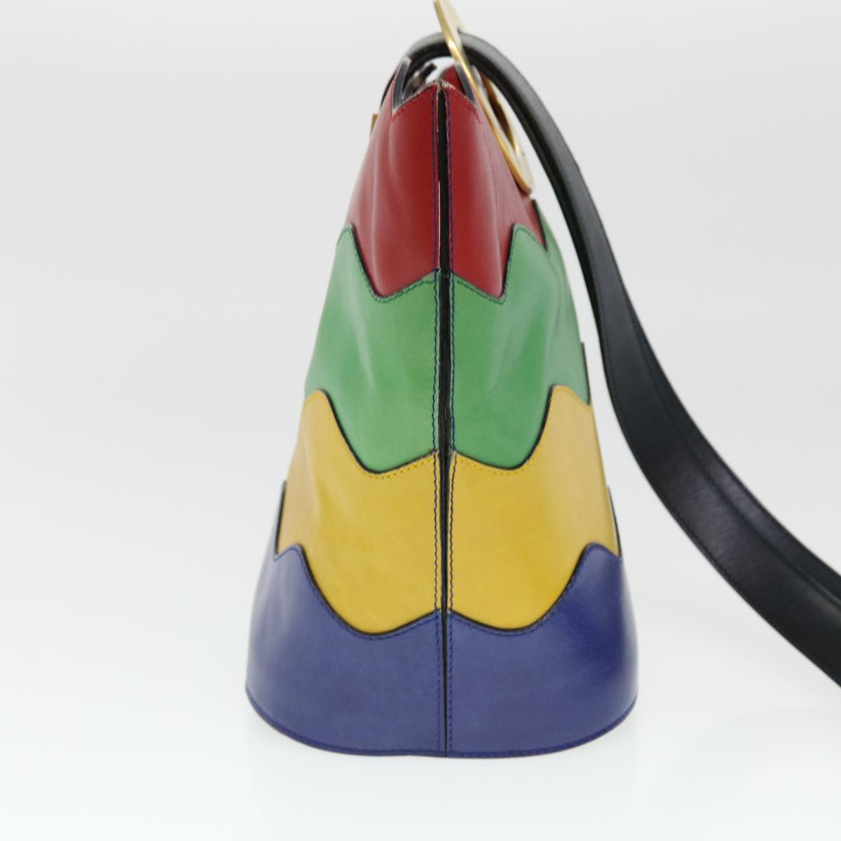 CELINE Shoulder Bag Leather Multicolor Auth 40961