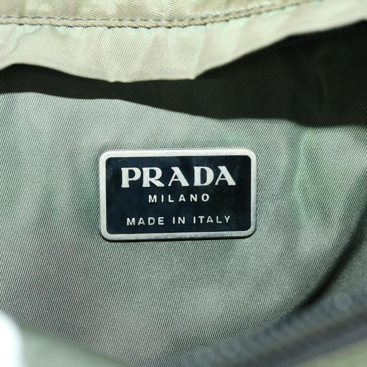 PRADA Shoulder Bag Nylon Khaki Auth 40964