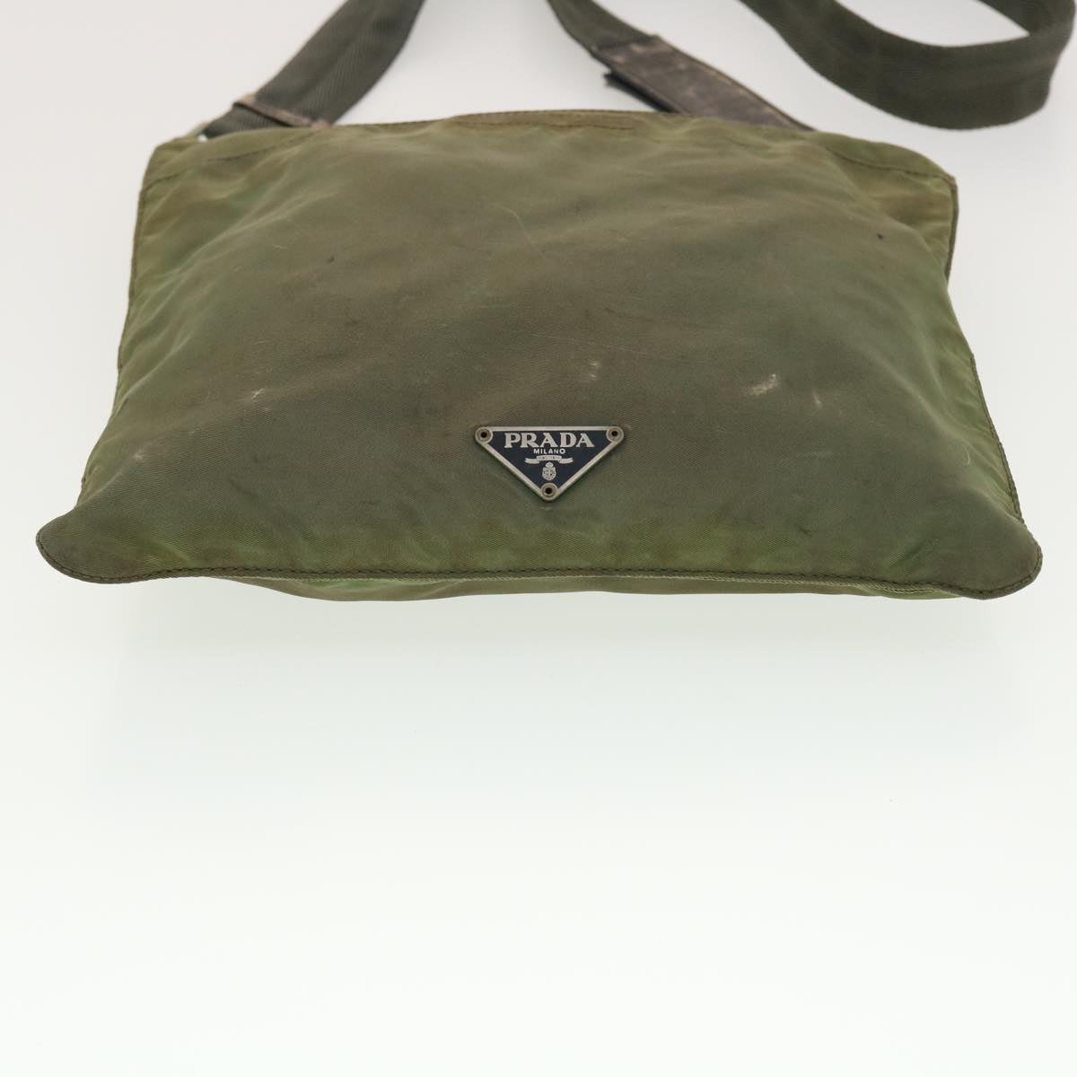 PRADA Shoulder Bag Nylon Khaki Auth 40964