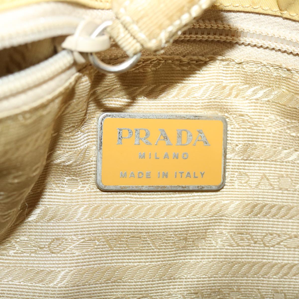 PRADA Shoulder Bag Nylon Beige Auth 40966