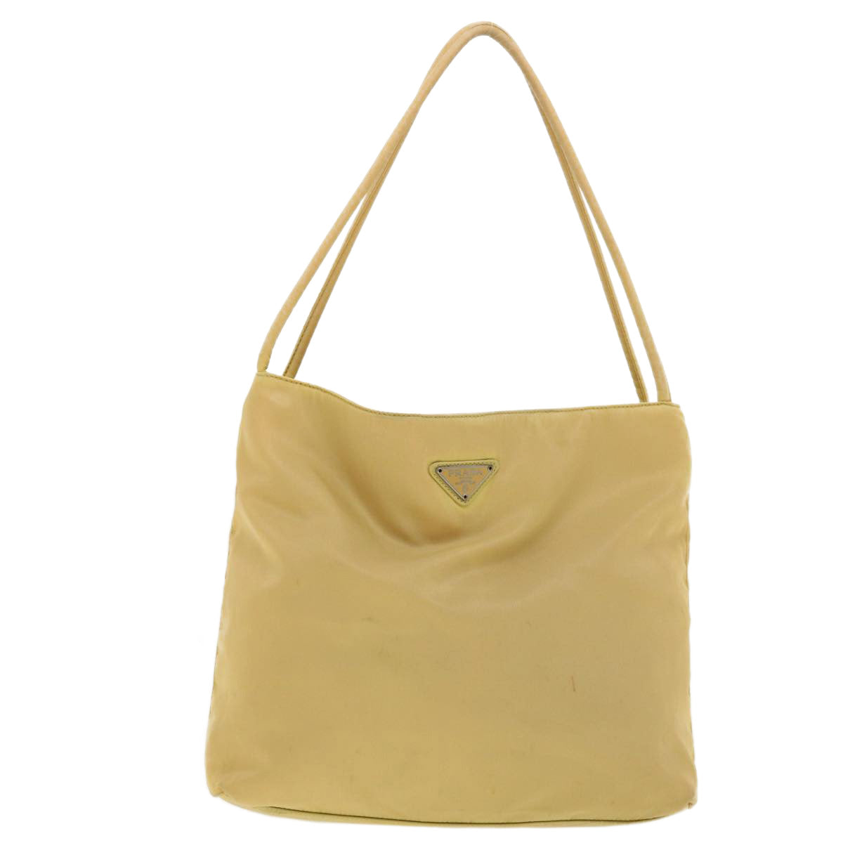 PRADA Shoulder Bag Nylon Beige Auth 40966