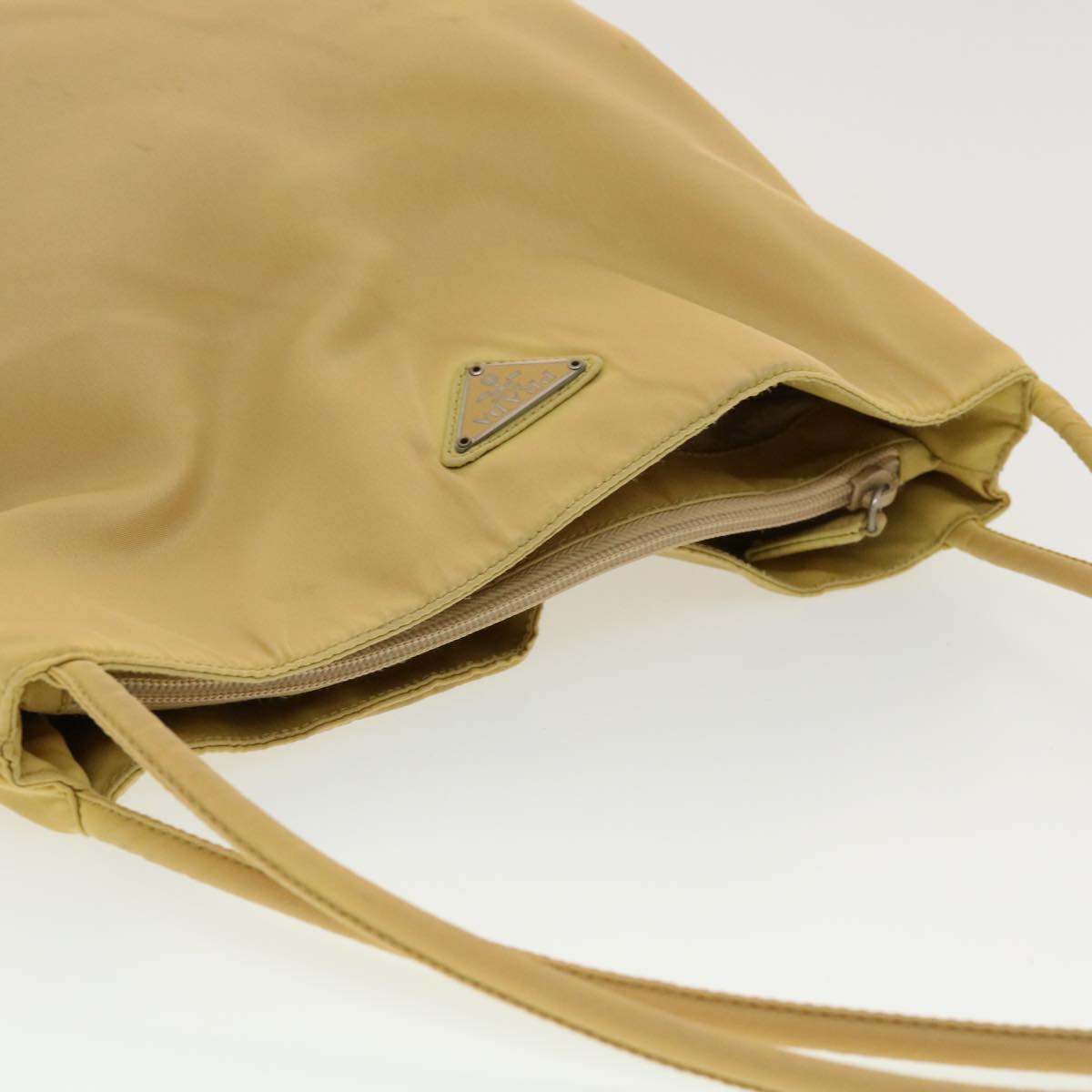 PRADA Shoulder Bag Nylon Beige Auth 40966