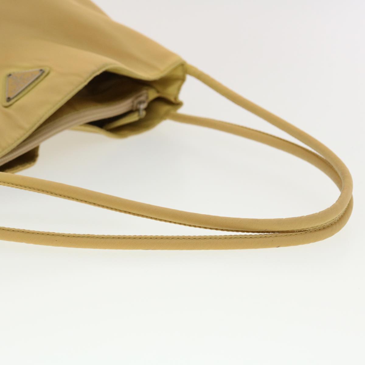 PRADA Shoulder Bag Nylon Beige Auth 40966