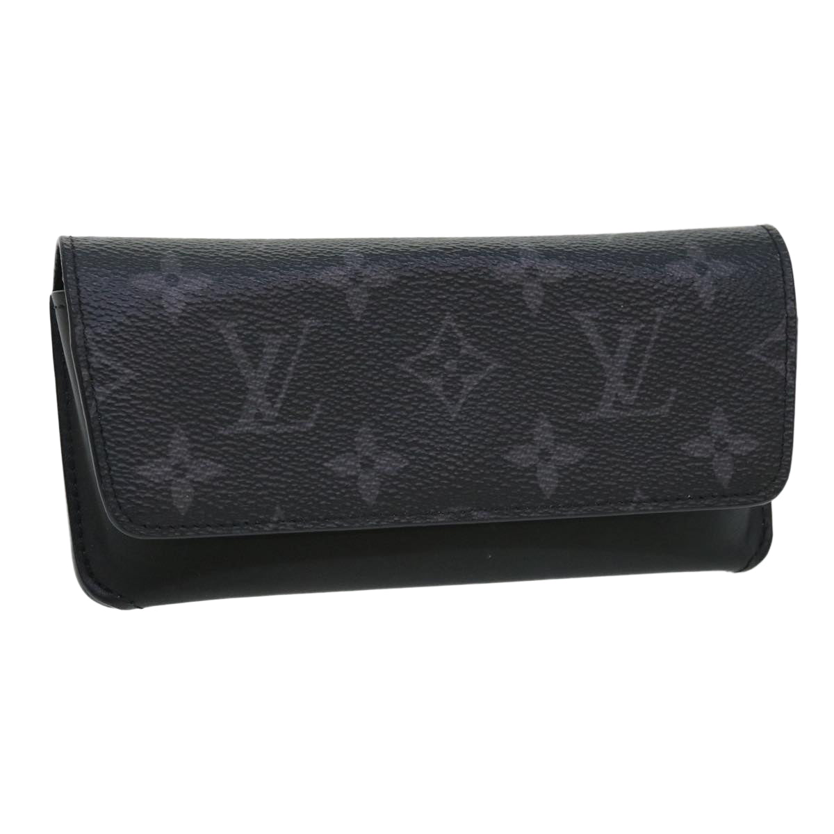 LOUIS VUITTON Monogram Eclipse Etui Lunette Woody Glasses Case GI0296 LV 41004