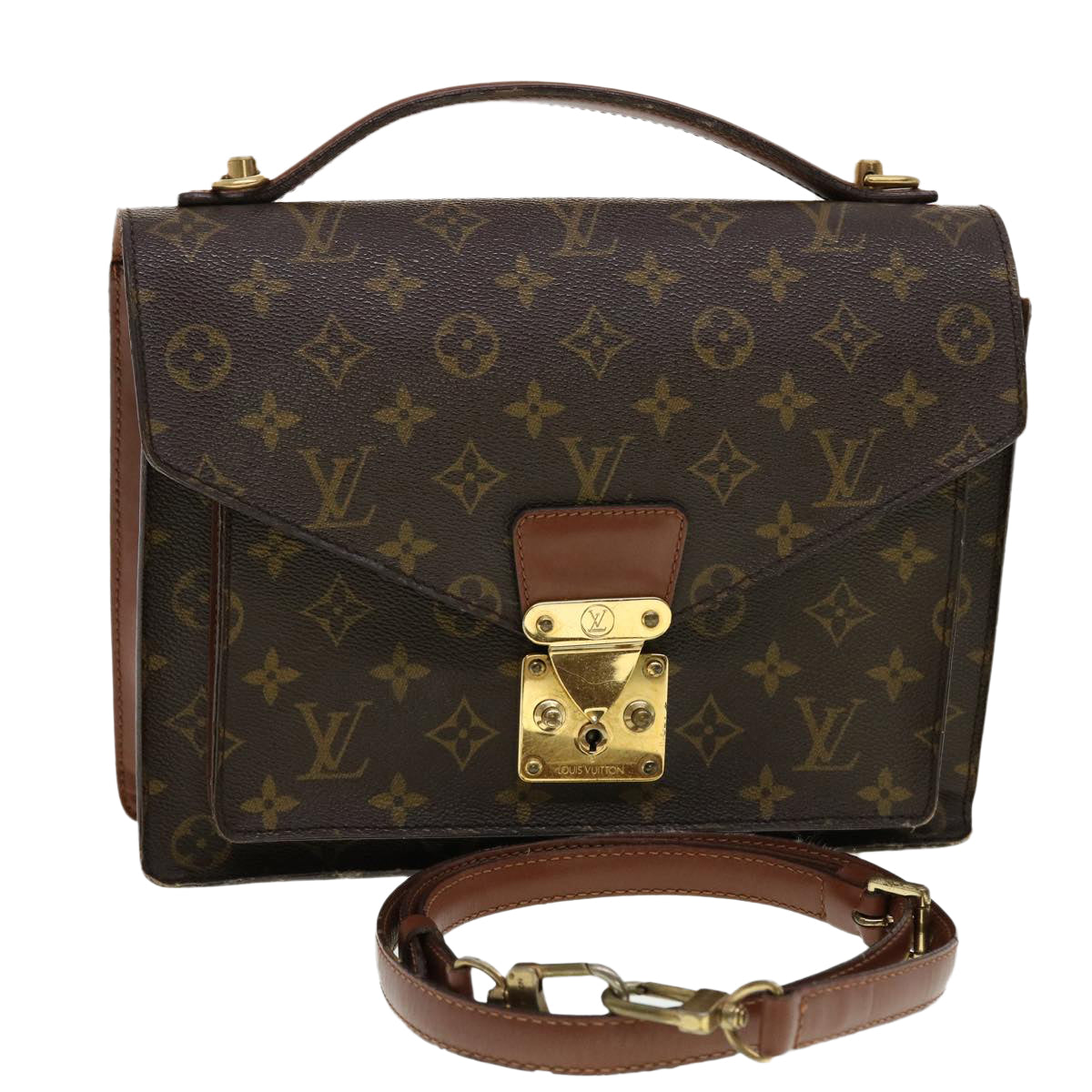 LOUIS VUITTON Monogram Monceau 28 Hand Bag 2way M51185 LV Auth 41006