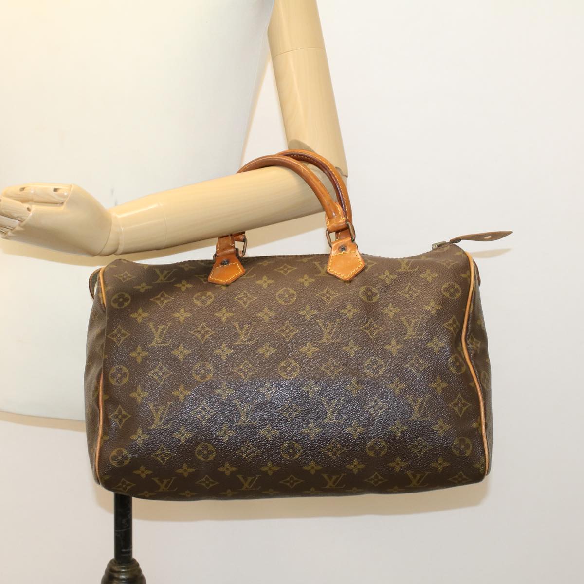 LOUIS VUITTON Monogram Speedy 35 Hand Bag M41524 LV Auth 41042