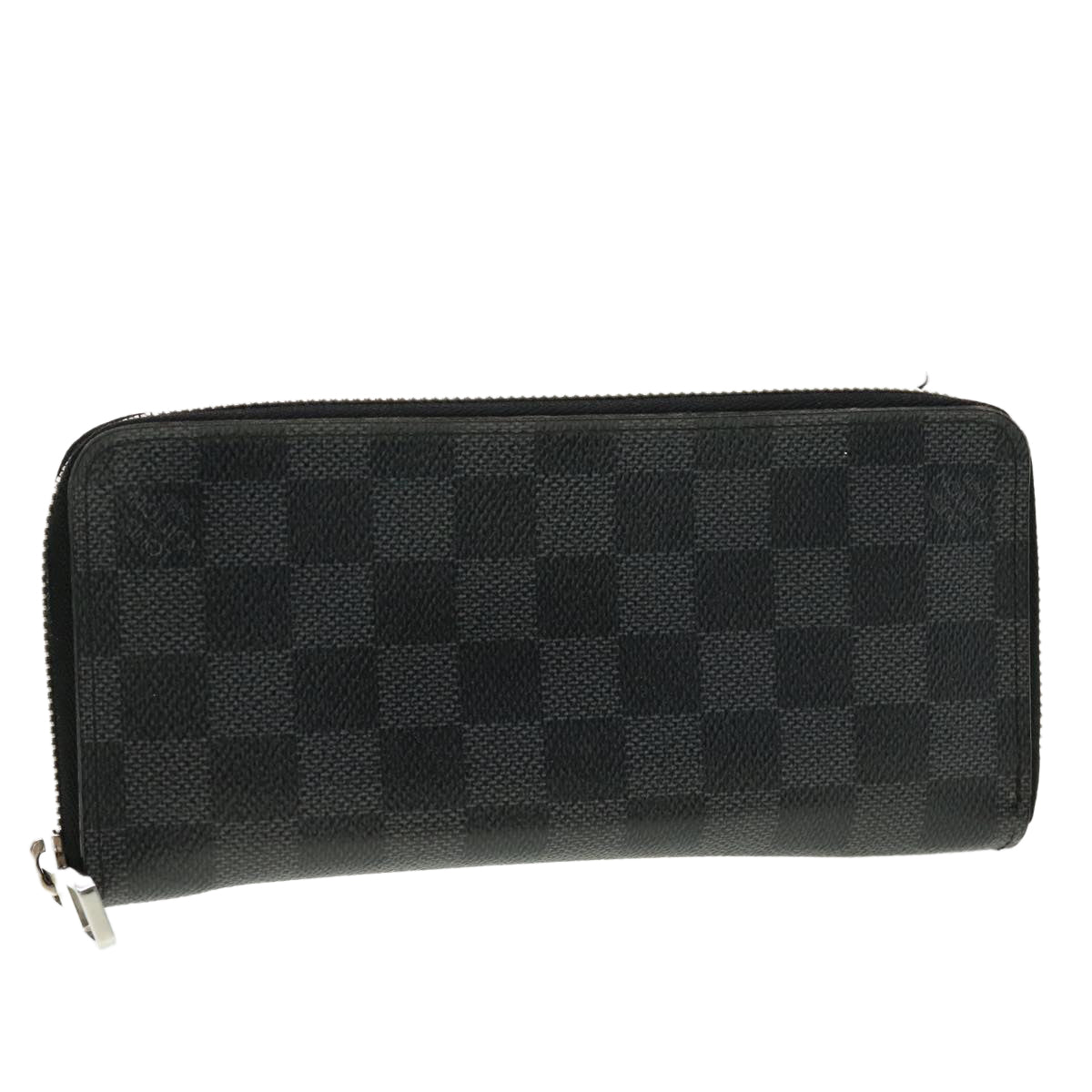 LOUIS VUITTON Damier Graphite Zippy Wallet Vertical N63095 LV Auth 41067