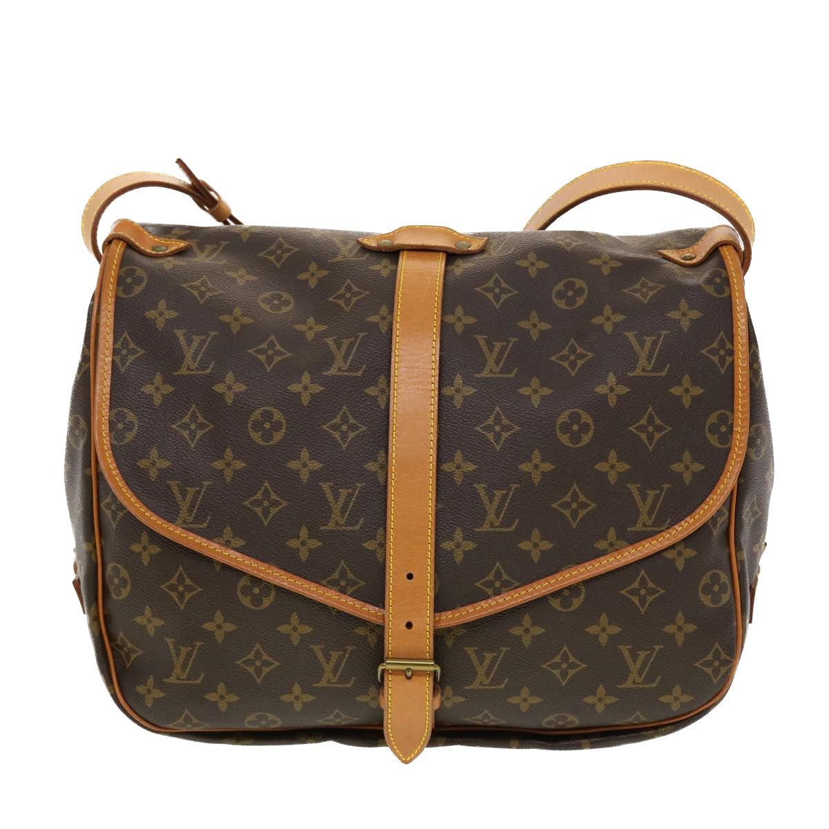 LOUIS VUITTON Monogram Saumur 35 Shoulder Bag M42254 LV Auth 41101