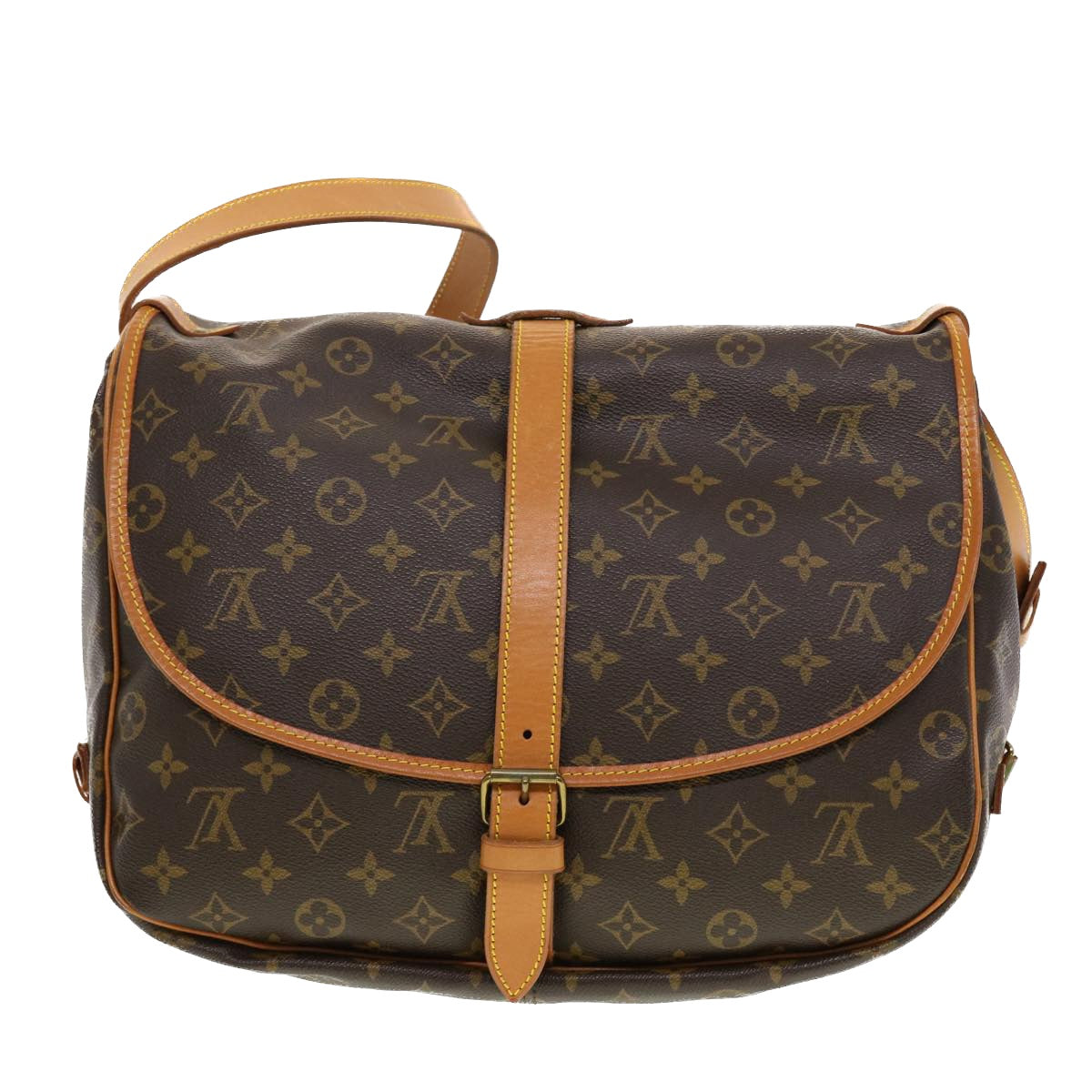 LOUIS VUITTON Monogram Saumur 35 Shoulder Bag M42254 LV Auth 41101