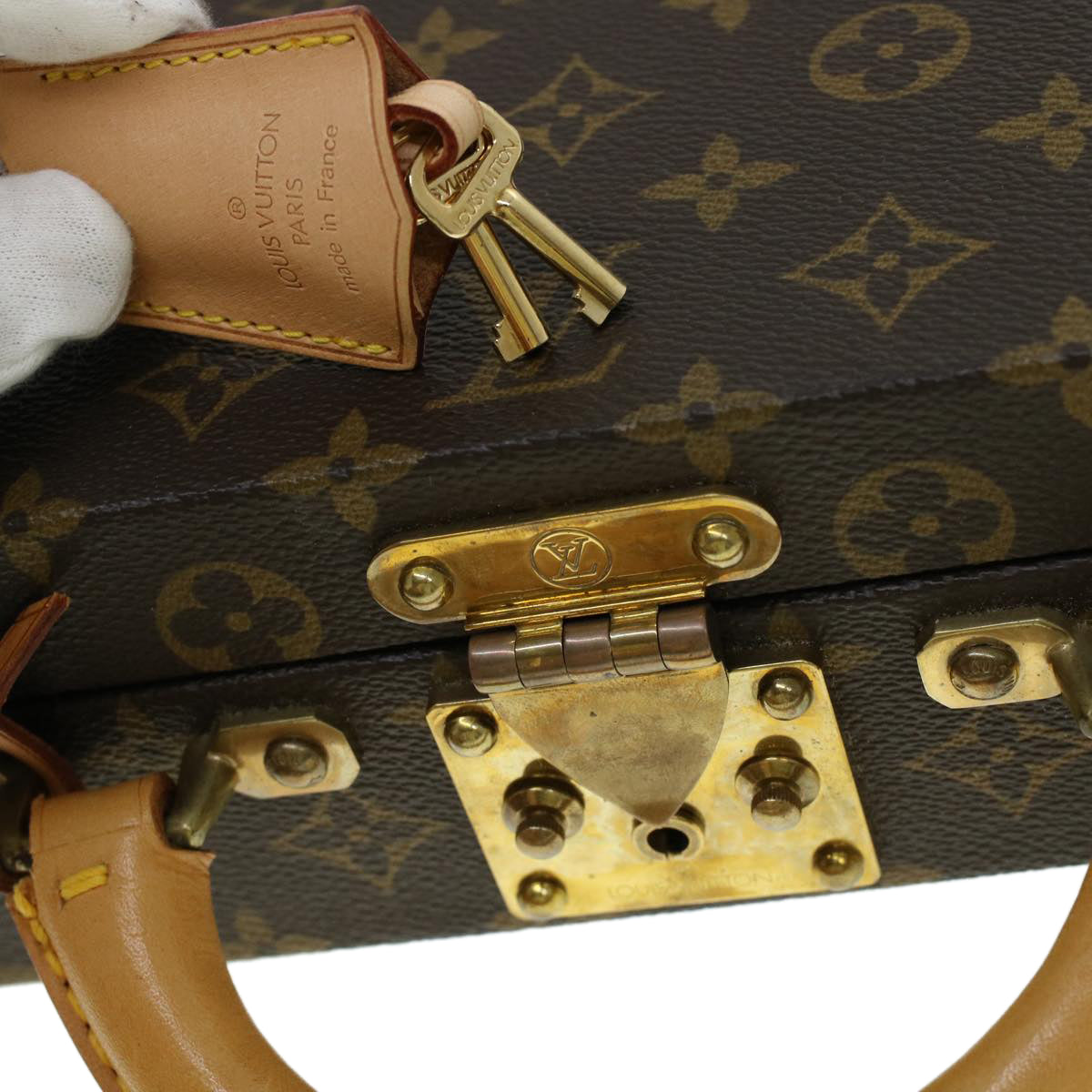 LOUIS VUITTON Monogram Casino Case Playing Cards Cube Game Dice SPO Auth 41140A