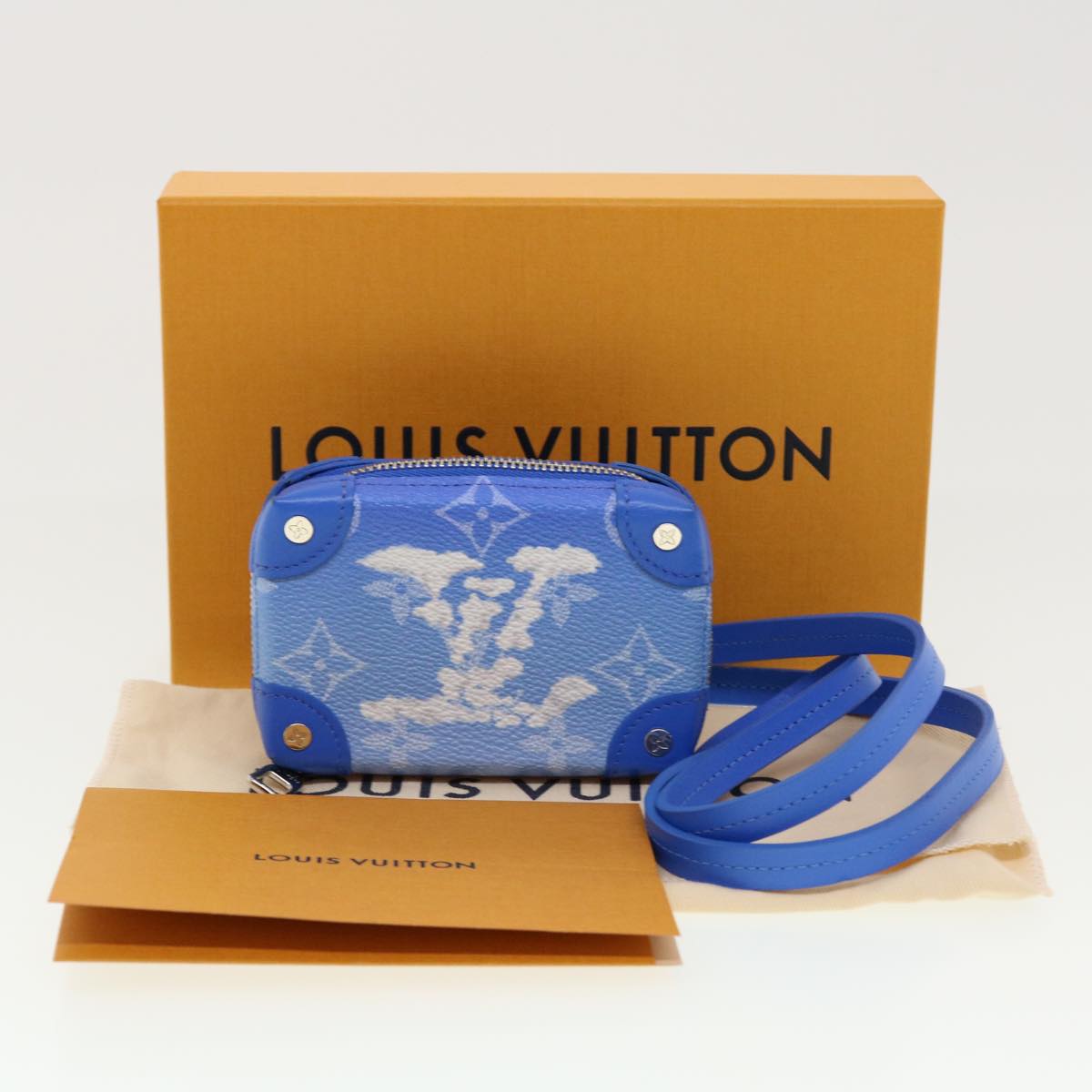 LOUIS VUITTON Monogram Clouds Soft Trunk Necklace Wallet M45440 LV Auth 41148A