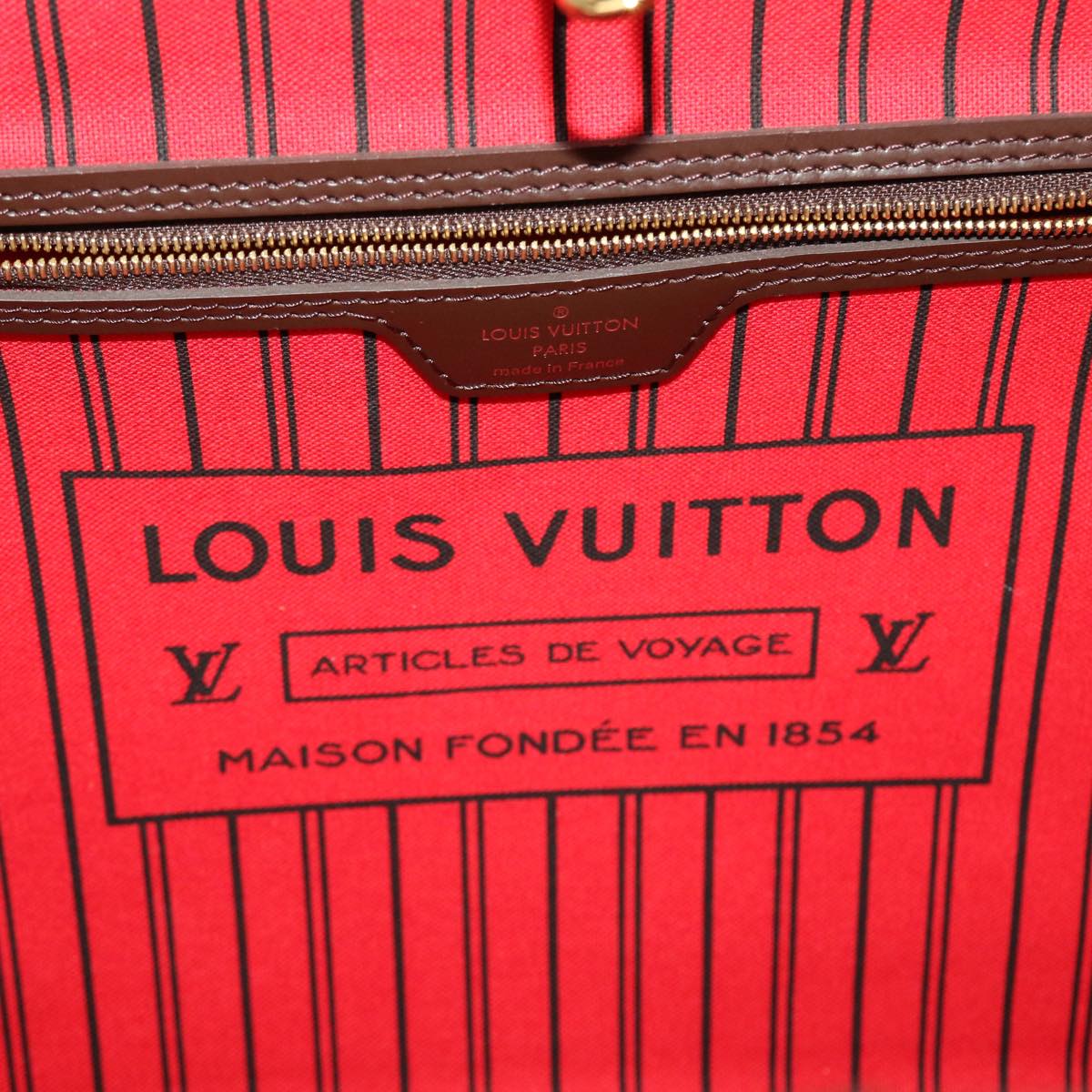 LOUIS VUITTON Damier Ebene Neverfull MM Tote Bag N51105 LV Auth 41150A