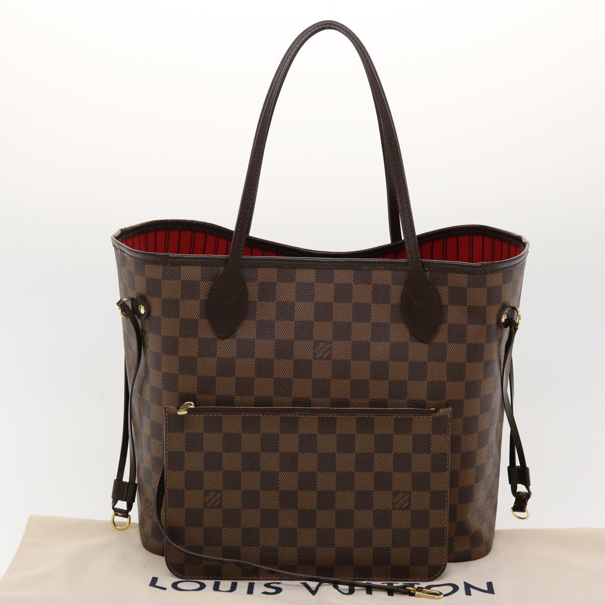 LOUIS VUITTON Damier Ebene Neverfull MM Tote Bag N51105 LV Auth 41150A