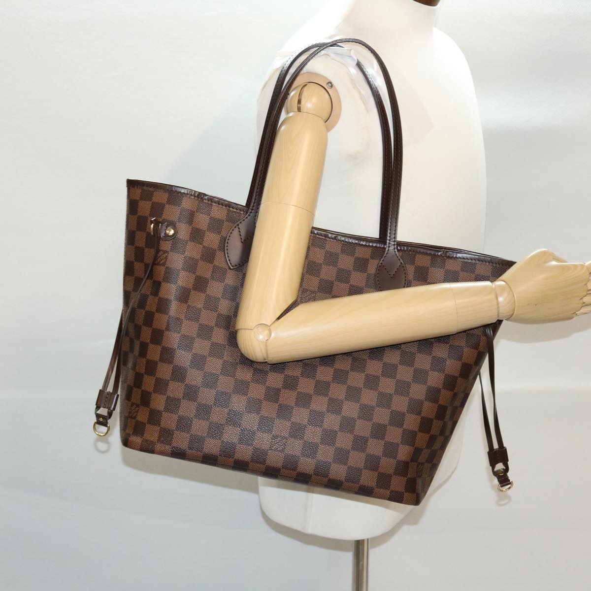 LOUIS VUITTON Damier Ebene Neverfull MM Tote Bag N51105 LV Auth 41150A