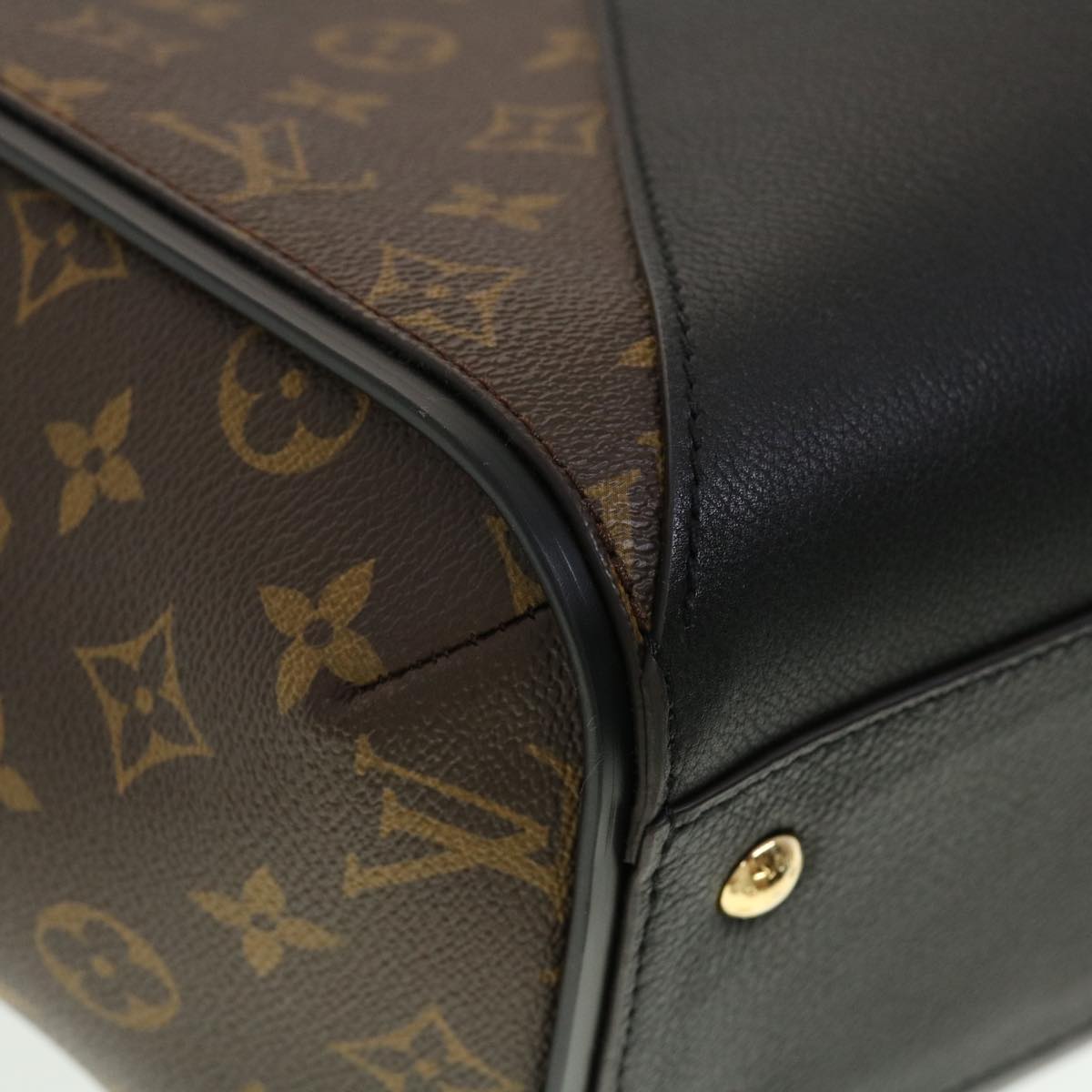 LOUIS VUITTON Monogram Kimono MM Tote Bag Black M40460 LV Auth 41167