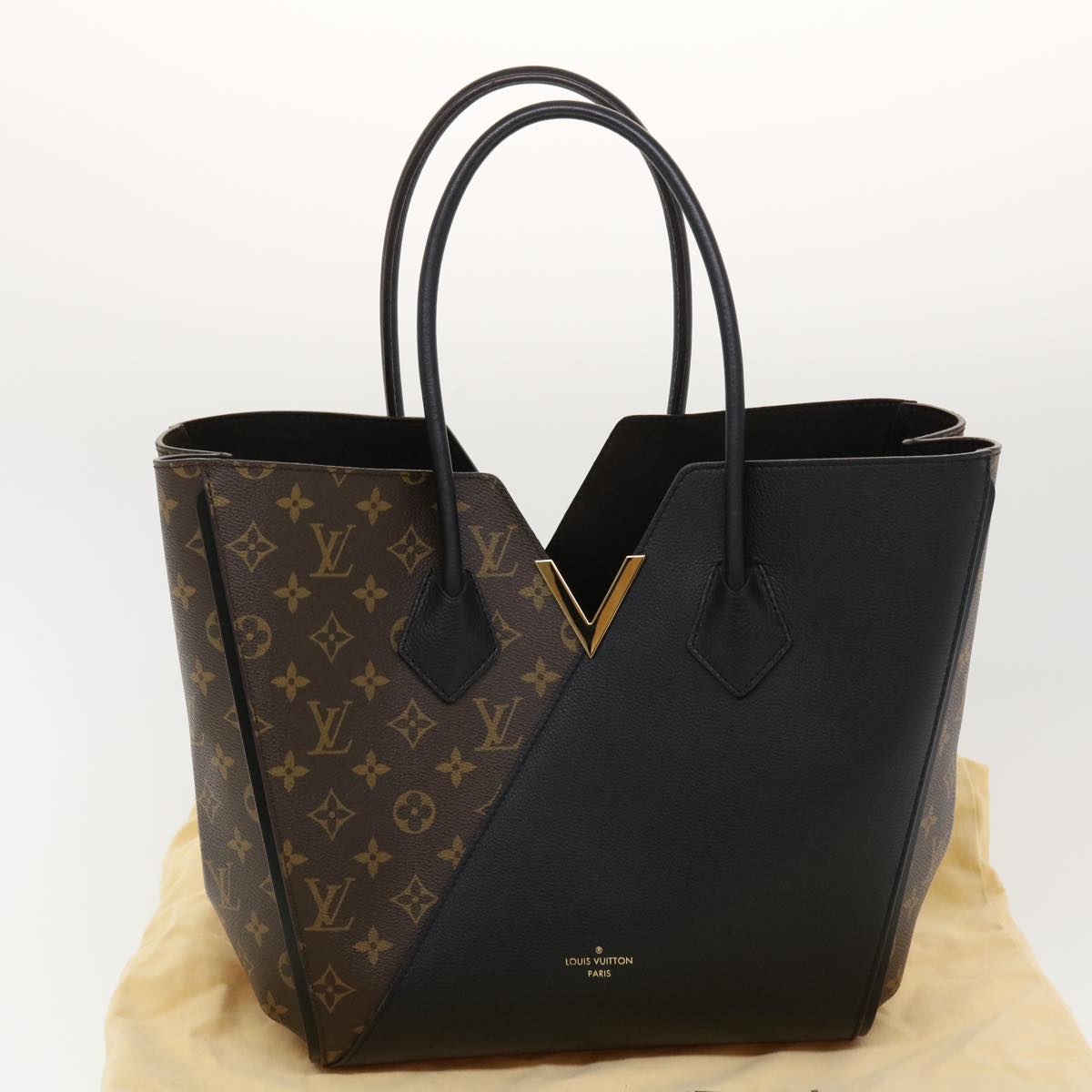 LOUIS VUITTON Monogram Kimono MM Tote Bag Black M40460 LV Auth 41167