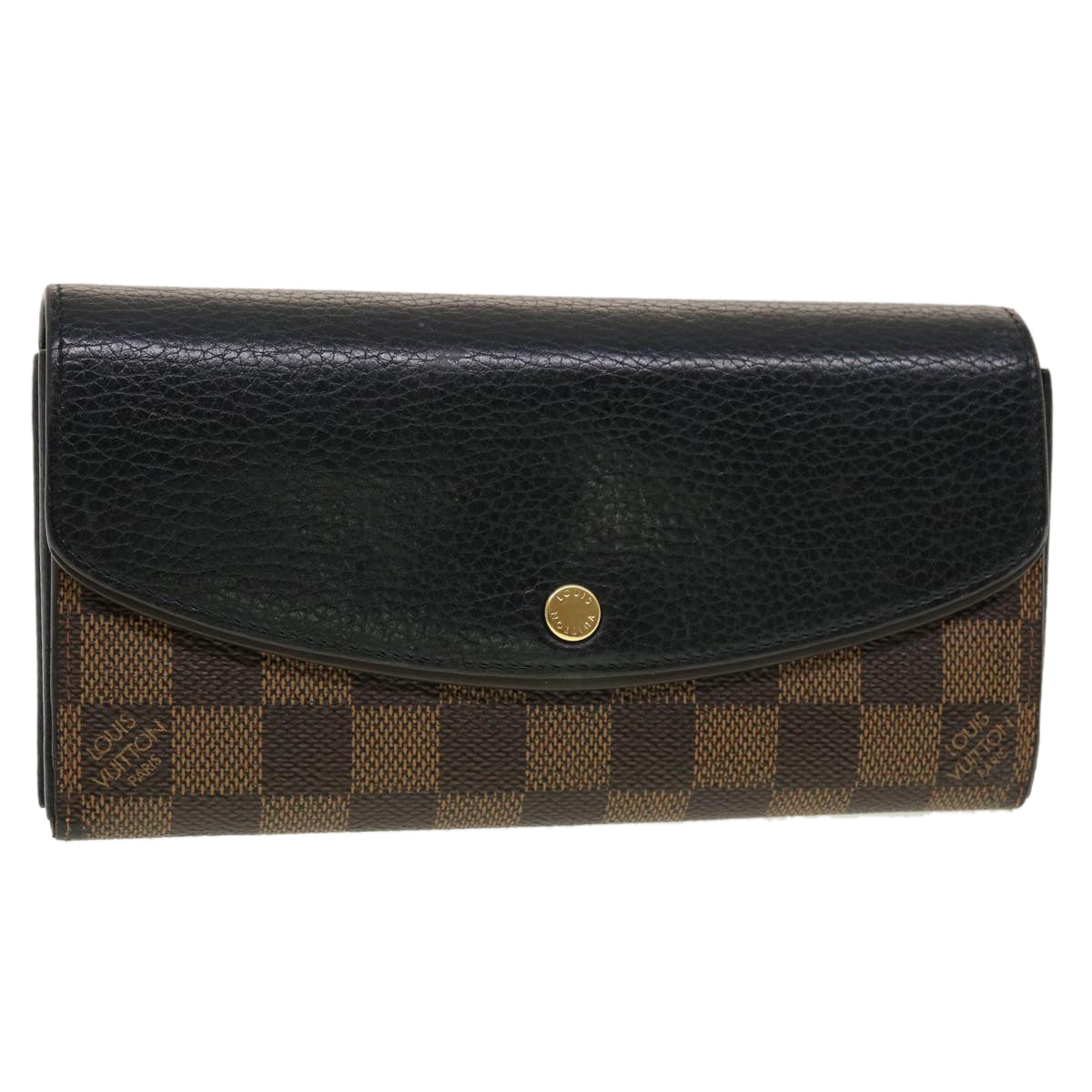 LOUIS VUITTON Damier Ebene Portefeuille Normandy Long Wallet N61261 Auth 41178