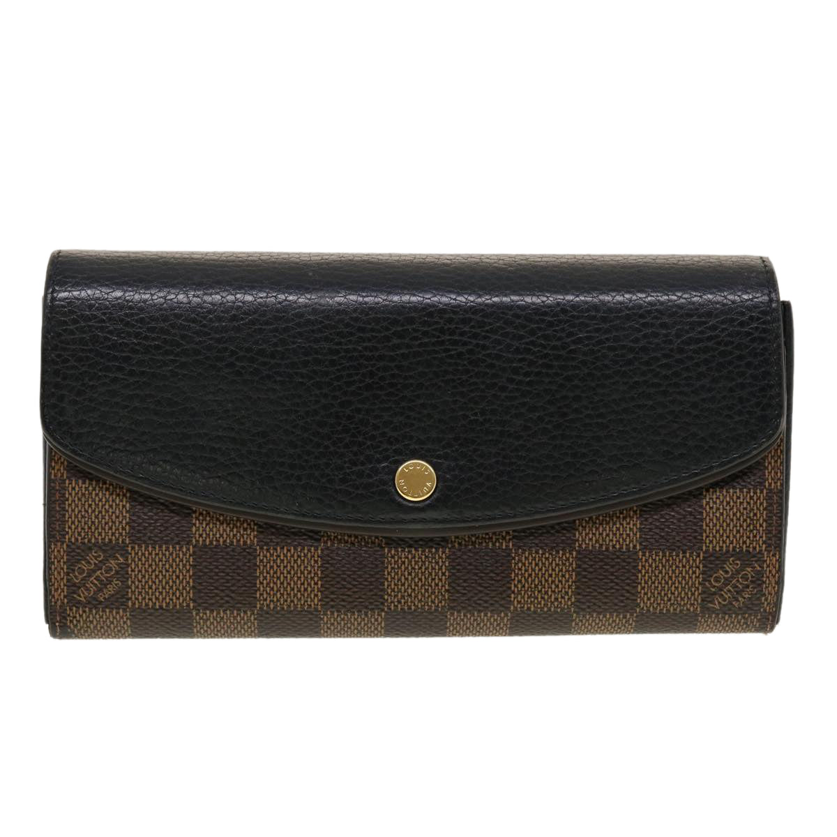 LOUIS VUITTON Damier Ebene Portefeuille Normandy Long Wallet N61261 Auth 41178