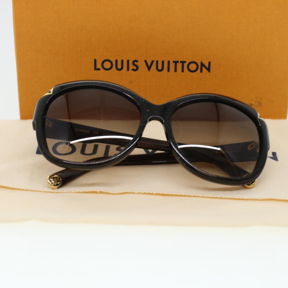 LOUIS VUITTON Sunglasses Plastic Black Z0486E LV Auth 41200