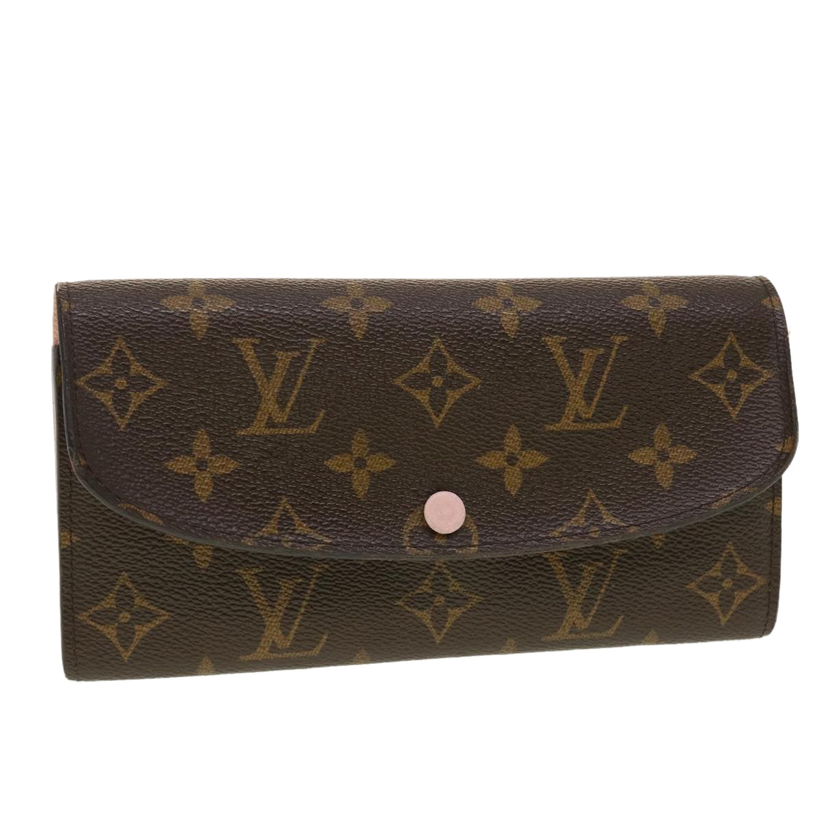 LOUIS VUITTON Monogram Portefeuille Emily Wallet Rose valerine M61289 Auth 41232