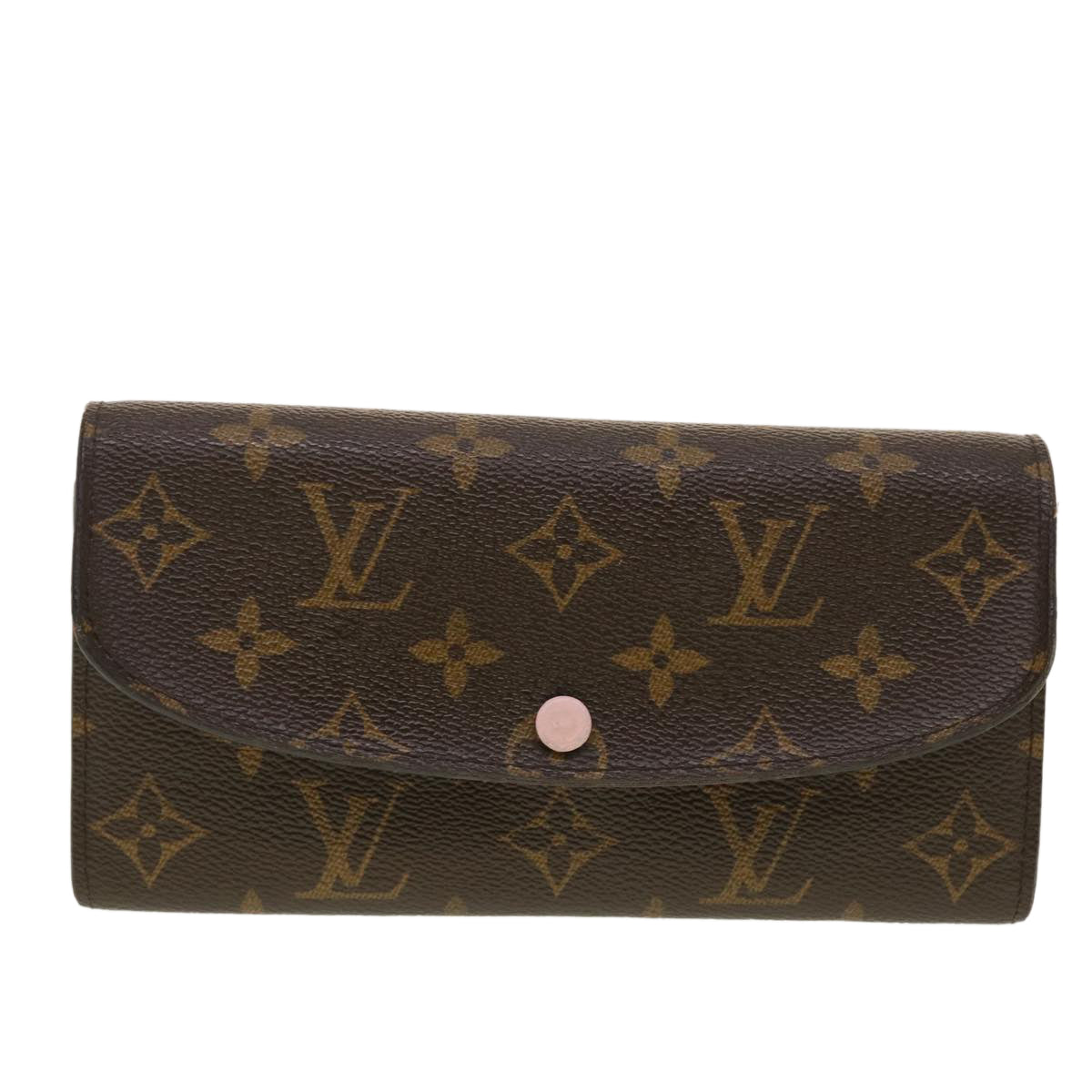 LOUIS VUITTON Monogram Portefeuille Emily Wallet Rose valerine M61289 Auth 41232