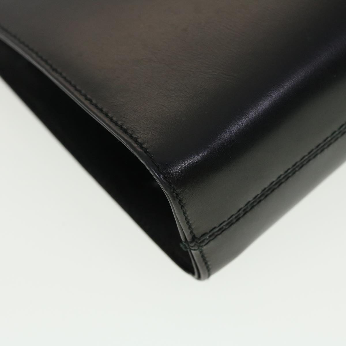 Salvatore Ferragamo Chain Shoulder Bag Leather Black Auth 41250