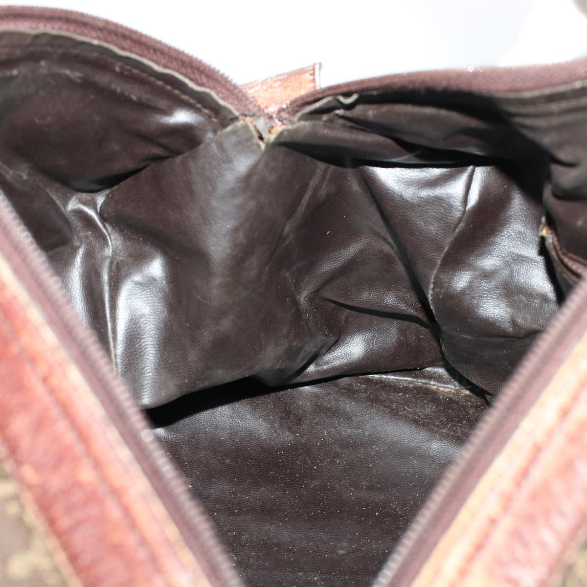 CELINE C Macadam Canvas Hand Bag Brown Auth 41261