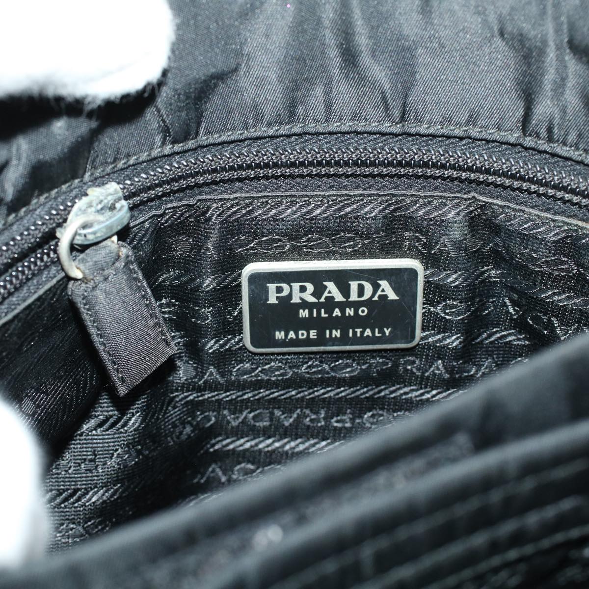 PRADA Shoulder Bag Nylon Black Auth 41277