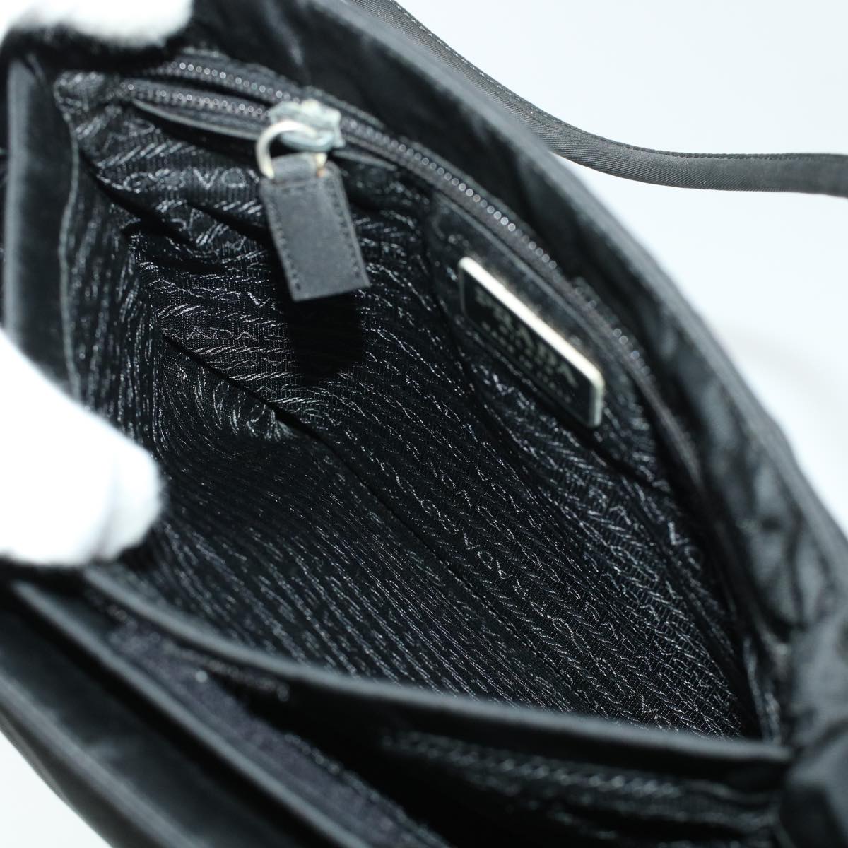 PRADA Shoulder Bag Nylon Black Auth 41277