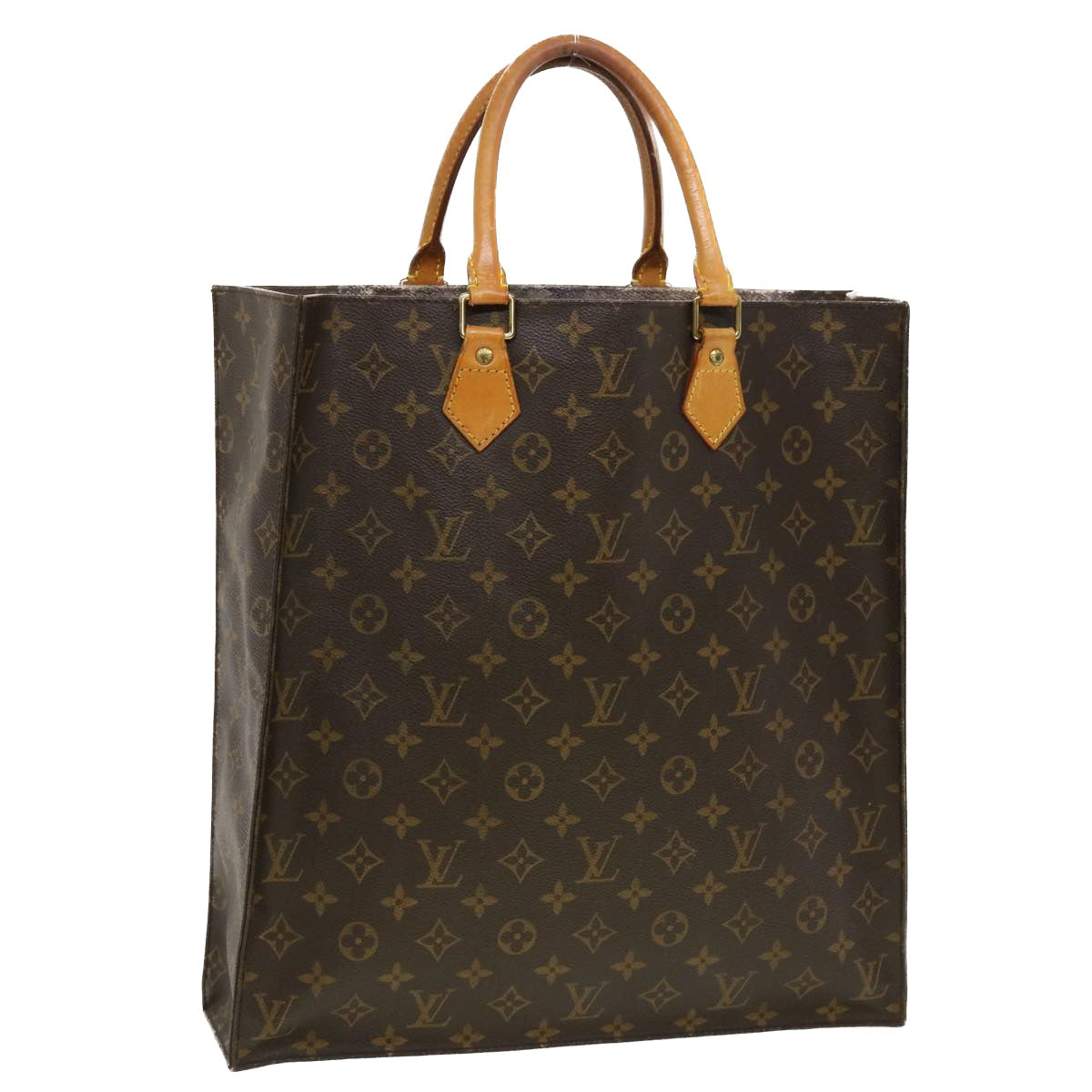 LOUIS VUITTON Monogram Sac Plat Hand Bag M51140 LV Auth 41284